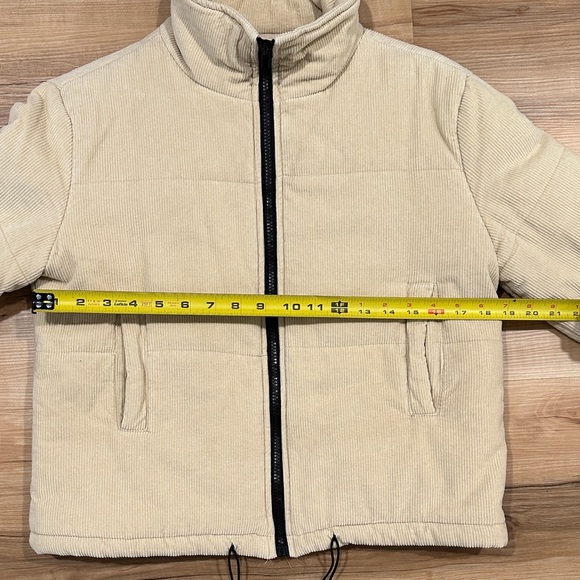 Like New Cream Corduroy Jacket with Black Zipper - Picture 3 of 6